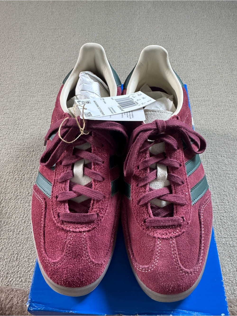 NIB Adidas Gazelle Maroon and Green Shadow Red Shadow Green Also Fits Women 9